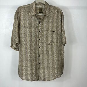 Bruno B Floral Chest Pocket Short Sleeve Button Down Shirt Size 2XL